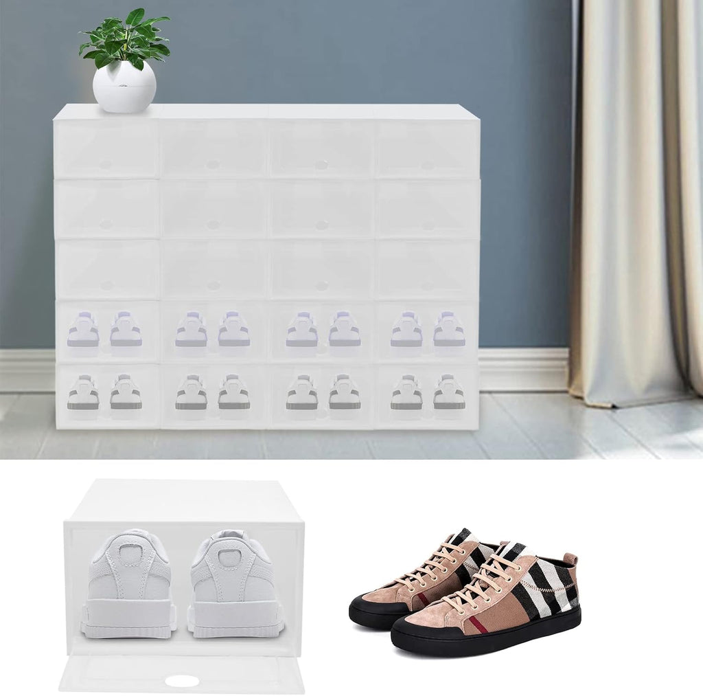20 Pack Transparent Plastic Shoe Box W22964