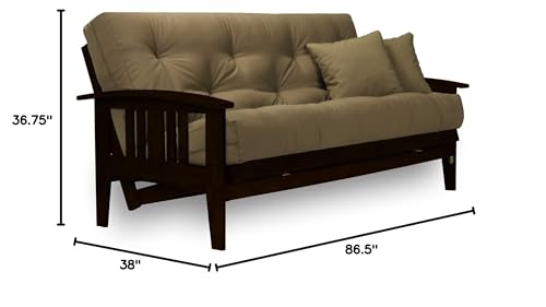 Queen Size Mission Style Futon Frame with Mattress Included O7081