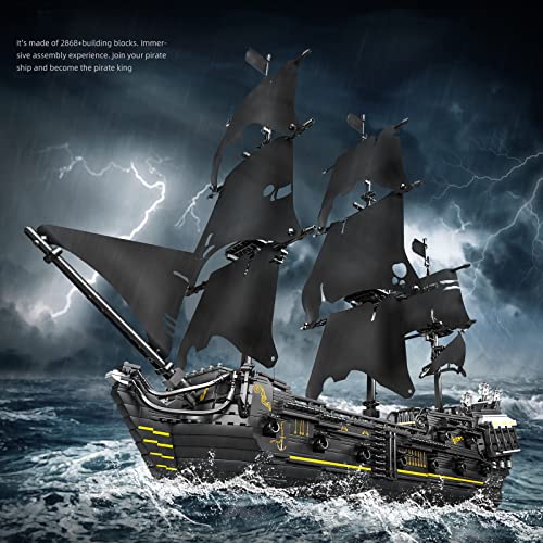 Pirate Ship Model Building Blocks Set, 2868 Pieces Sailboat Construction Kit for Kids and Adults J469847