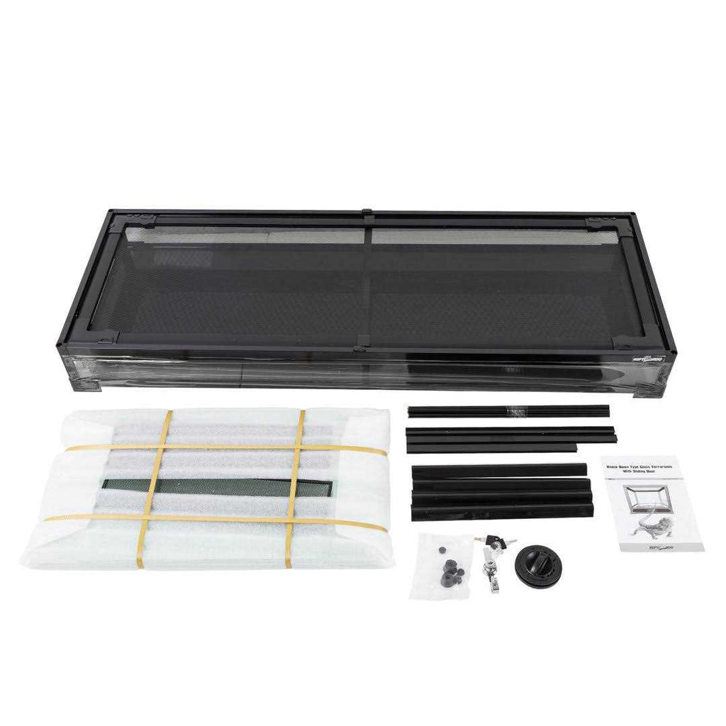 47 Gallon Reptile Terrarium Glass Front Opening Tank with Sliding Door V30391
