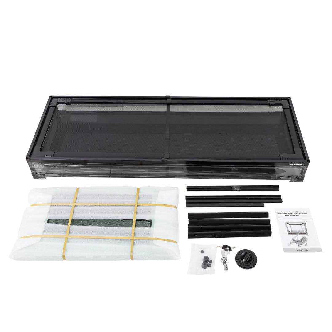 47 Gallon Reptile Terrarium Glass Front Opening Tank with Sliding Door V30391