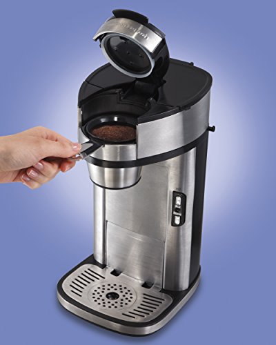 Single Serve Coffee Maker & Fast Grounds Brewer, 8-14oz Cups, Stainless Steel X4163