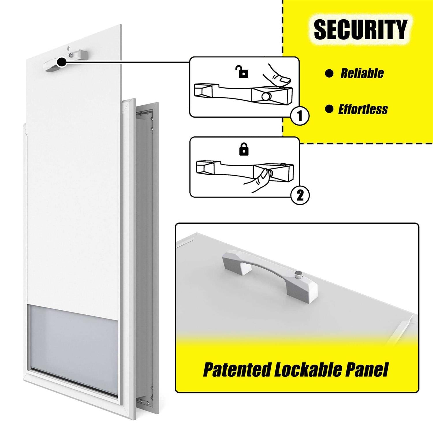 XL Dog Door for Exterior Doors Heavy Duty Aluminum Doggie Door Z10319