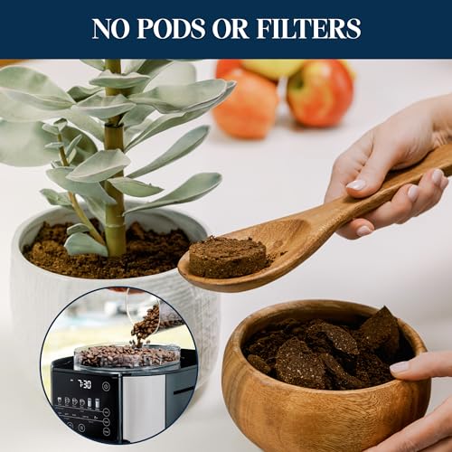 Drip Coffee Maker with Built-in Grinder, Single Serve, Hot or Iced Coffee, Stainless N461