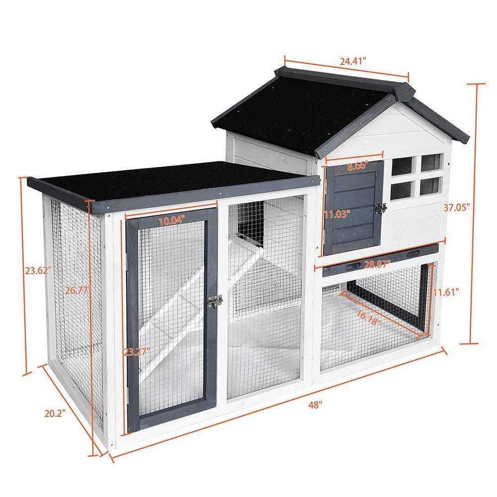 48"L Rabbit Hutch Indoor Outdoor Wood House Pet Cage for Small Animals G1386