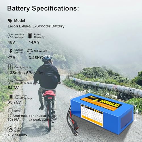 36V 10Ah Lithium Ebike Battery with 2A Charger and BMS G239