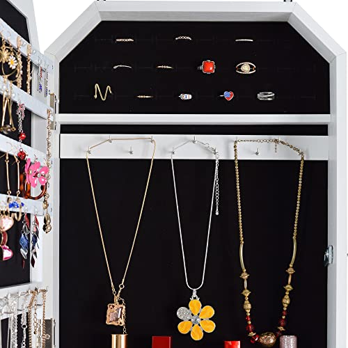 Octagon Wall Mounted Mirror Cabinet with Jewelry Storage B574