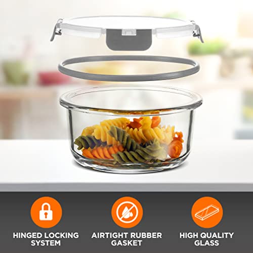 12-Piece Glass Food Storage Containers with Airtight Lids, BPA-Free W129