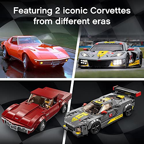 Chevrolet Corvette C8.R Race Car and 1969 Corvette Building Kit, 512 Pieces Y3530