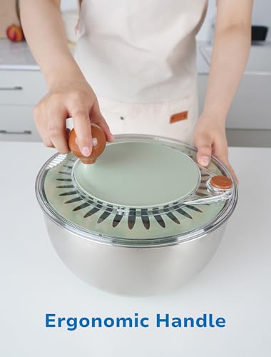 Stainless Steel Salad Spinner with Drain, 5.3 Qt D726652