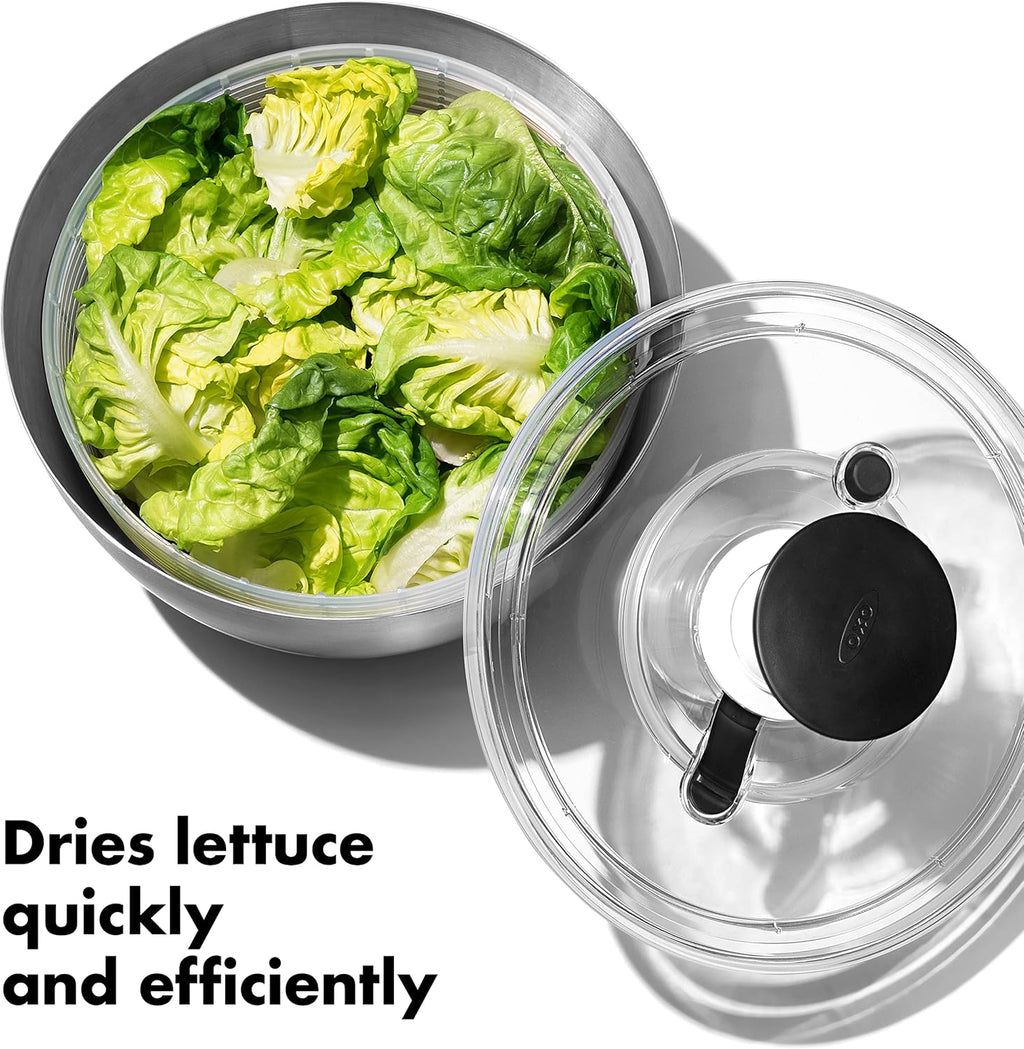 Stainless Steel Salad Spinner, 6.34 Qt. G495055