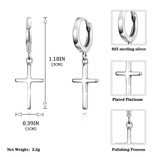 Dainty Cross Huggie Hoop Earrings for Women Men Z97381
