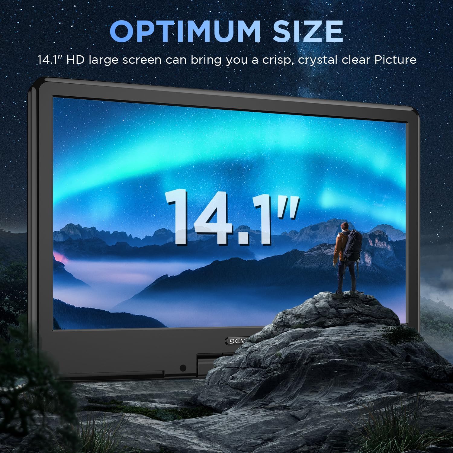 Portable DVD Player with 14.1" HD Screen, USB/SD Support, 6H Battery G979960