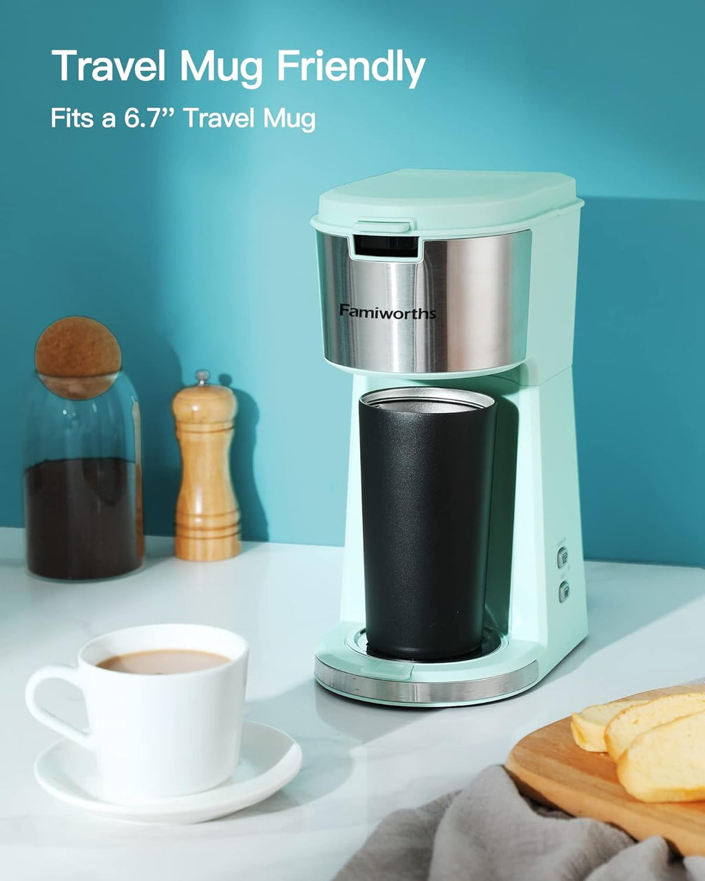 Single Serve Coffee Maker for K Cup & Ground Coffee, 6 to 14 oz. Brew Sizes E762854