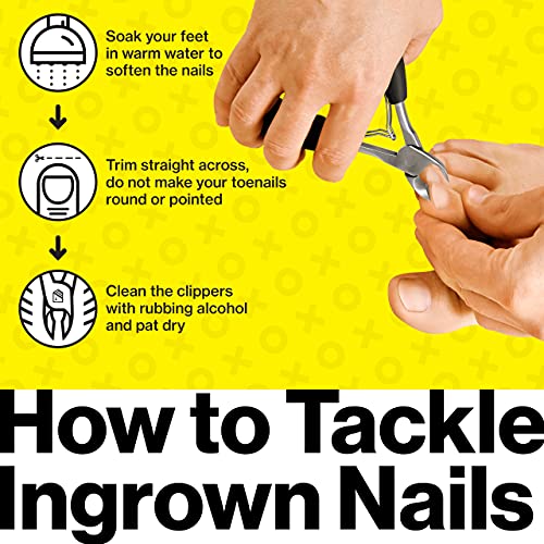 Heavy-Duty Toenail Clippers for Thick or Ingrown Nails, Stainless Steel, Black T108