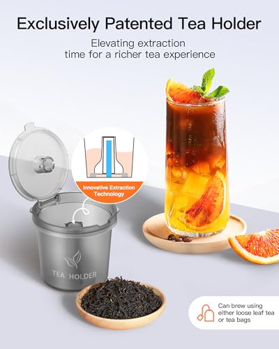 Single Serve Coffee and Tea Maker, 3 in 1 Brewer for K Cup, Grounds and Tea, Hot and Iced, 16oz Reservoir M8265