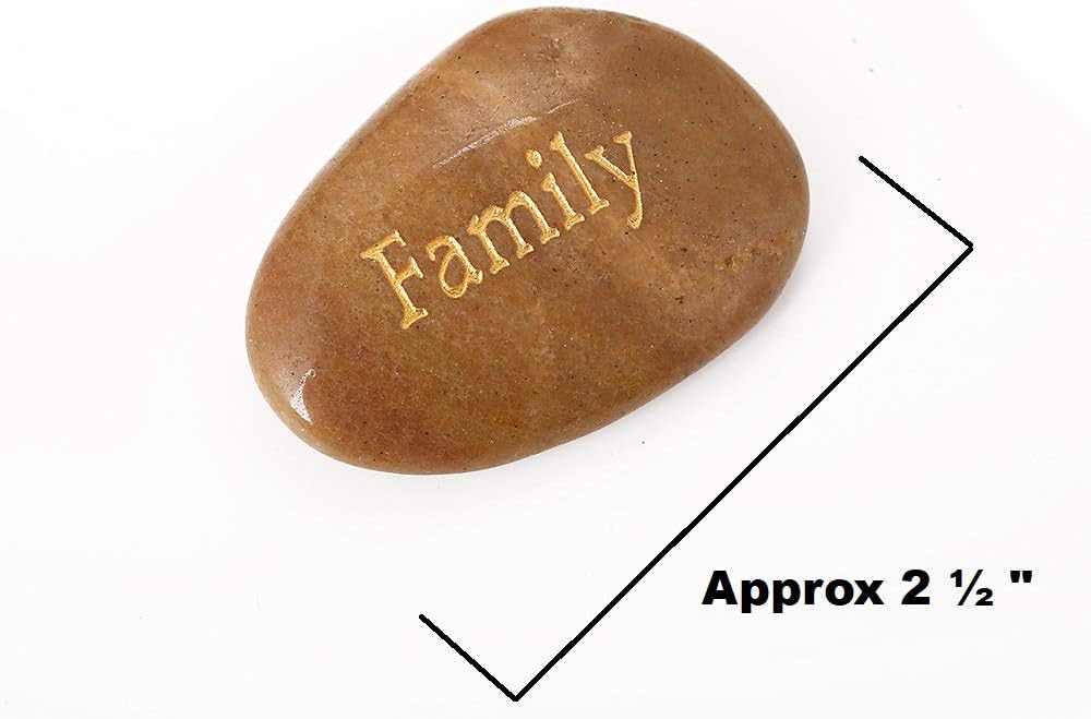 50PCS Engraved Inspirational Stones with Words, 2-3 Inches L117