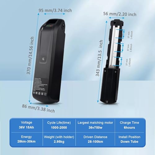 Ebike Battery 36V 10Ah Lithium with 2A Charger T15742