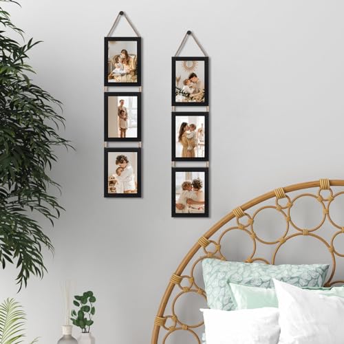 5x7 Collage Picture Frames Black, 3 Openings, Wall Decor, 2 Pack Z74455