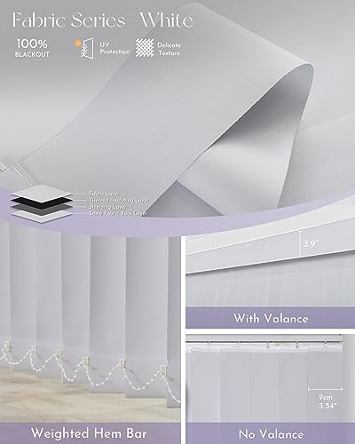 Motorized Vertical Blinds for Home Office, Blackout, Remote Control Y2361