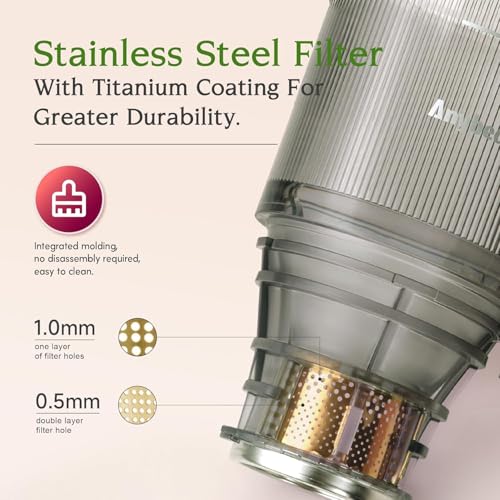 Cold Press Juicer, 200W Slow Masticating Juicer with Large Feed Chute N591