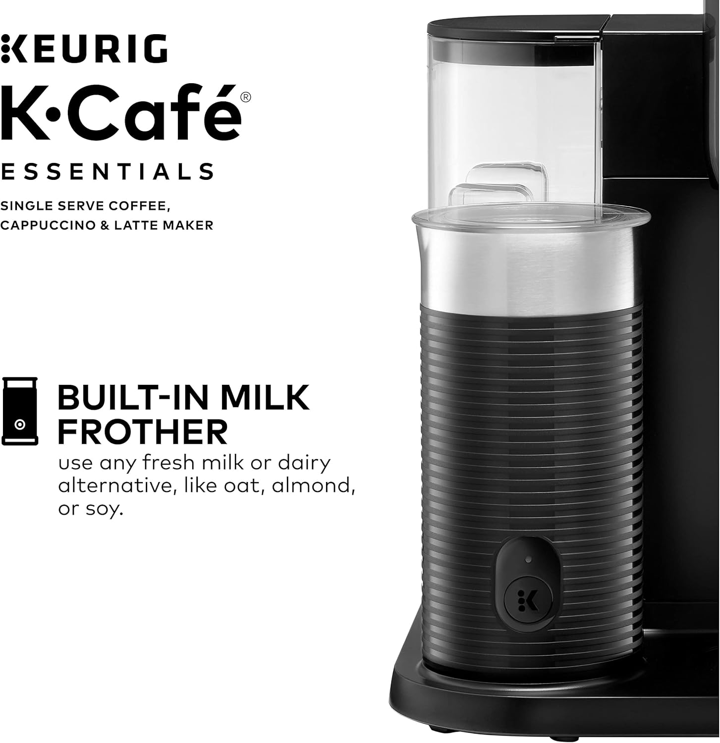 Single Serve Coffee Maker, Latte and Cappuccino, Black I557