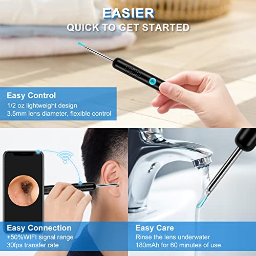 Ear Wax Removal Tool Camera with 1080P HD Wireless Otoscope X7065