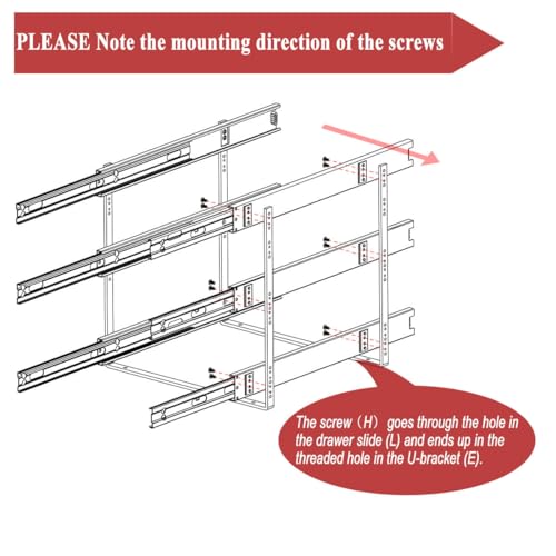 2 Tier Pull Out Drawers for Cabinets, Wood Cabinet Organizer H988