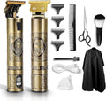 Cordless Hair Clippers for Men Professional Hair Trimmer LCD Display 0mm Baldheaded Clippers for Hair Cutting Men Grooming Kits Rechargeable, Gold