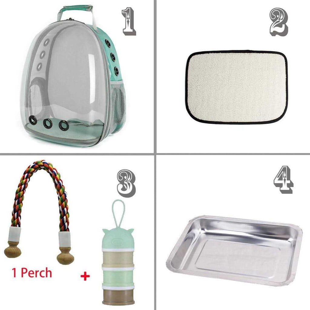 Bird Carrier Backpack with Stainless Steel Tray and Standing Perch J915200