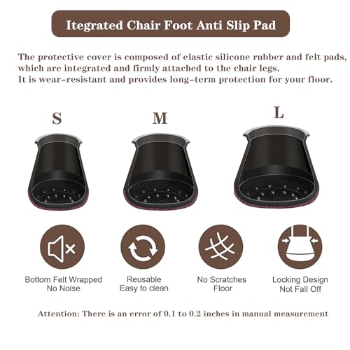 Chair Leg Floor Protectors for Hardwood Floors, Clear Rubber Furniture Sliders with Felt E124