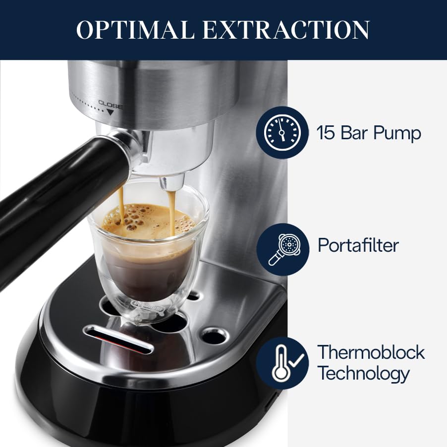 Espresso Machine with Milk Frother, Compact Stainless Steel Design W793411