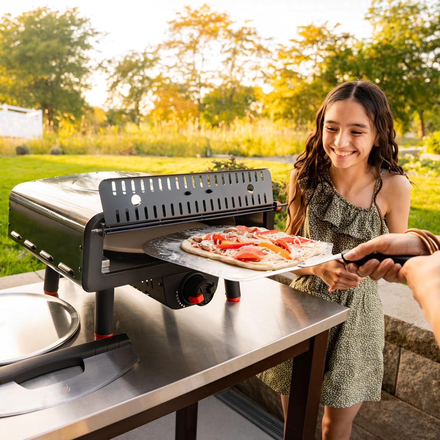 Tabletop Pizza Oven with 13 Inch Rotating Pizza Stone B5561