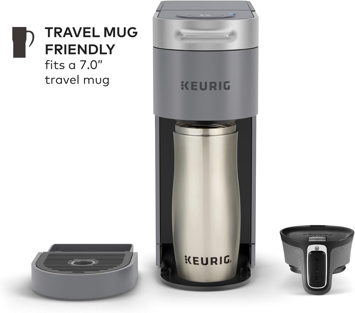 Single Serve Coffee Maker, Brews 8 to 12oz, Gray X86975