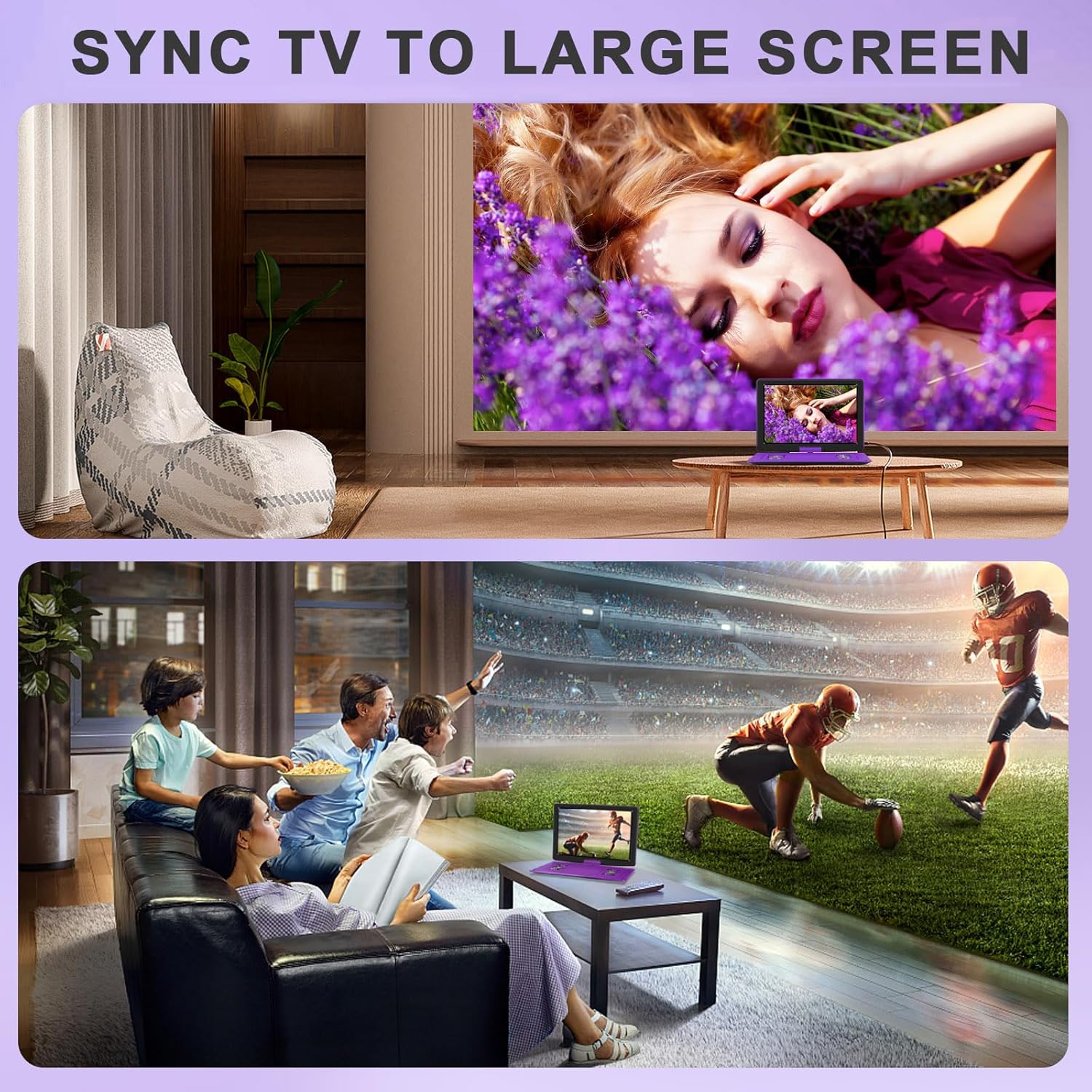 Portable DVD Player with 15.6" HD Screen, 6-Hour Battery, USB/SD Card Support K393