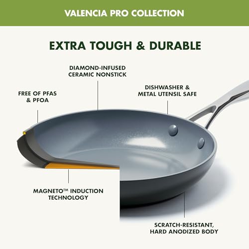 Healthy Ceramic Nonstick 11 Inch Frying Pan with Lid J49486