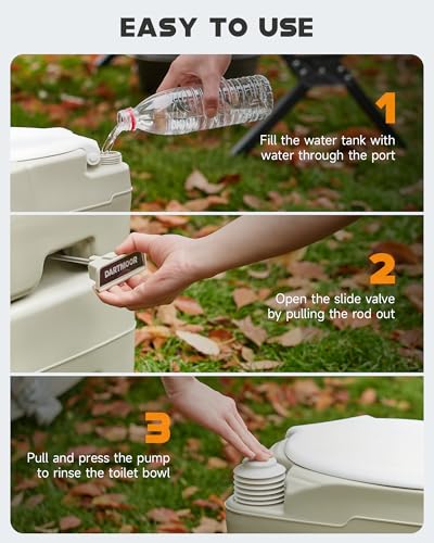 Portable Toilet, 5.3 gal. Camping Toilet with Built-in Handle P249