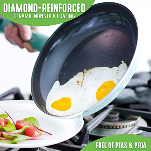 Soft Grip Ceramic Nonstick 10 Inch Frying Pan Skillet O9399