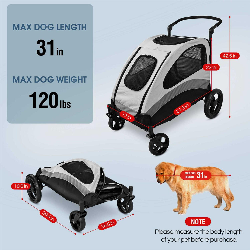 Foldable Pet Stroller Wagon for Large Dogs or 2 Pets Q175
