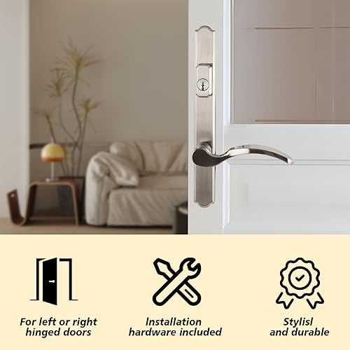 Hinged Patio Door Lever Handle with Mortise Lock Set L869