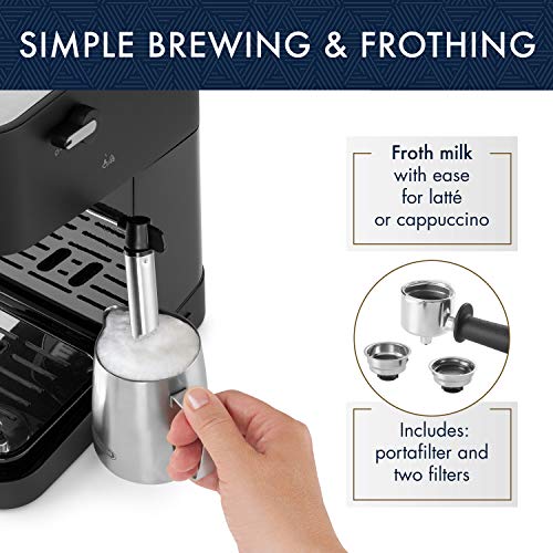 Manual Espresso Machine with 15 Bar Pump and Milk Frother B657325