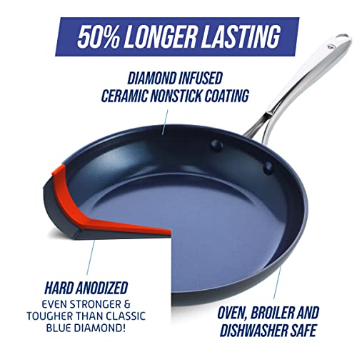 10" Frying Pan Skillet, Hard Anodized Ceramic Nonstick, Dishwasher Safe E2915