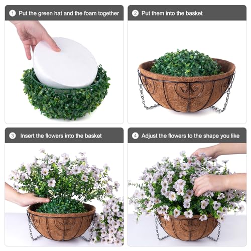 Fake Hanging Plants Flower Basket for Outdoor Porch Decoration O70582