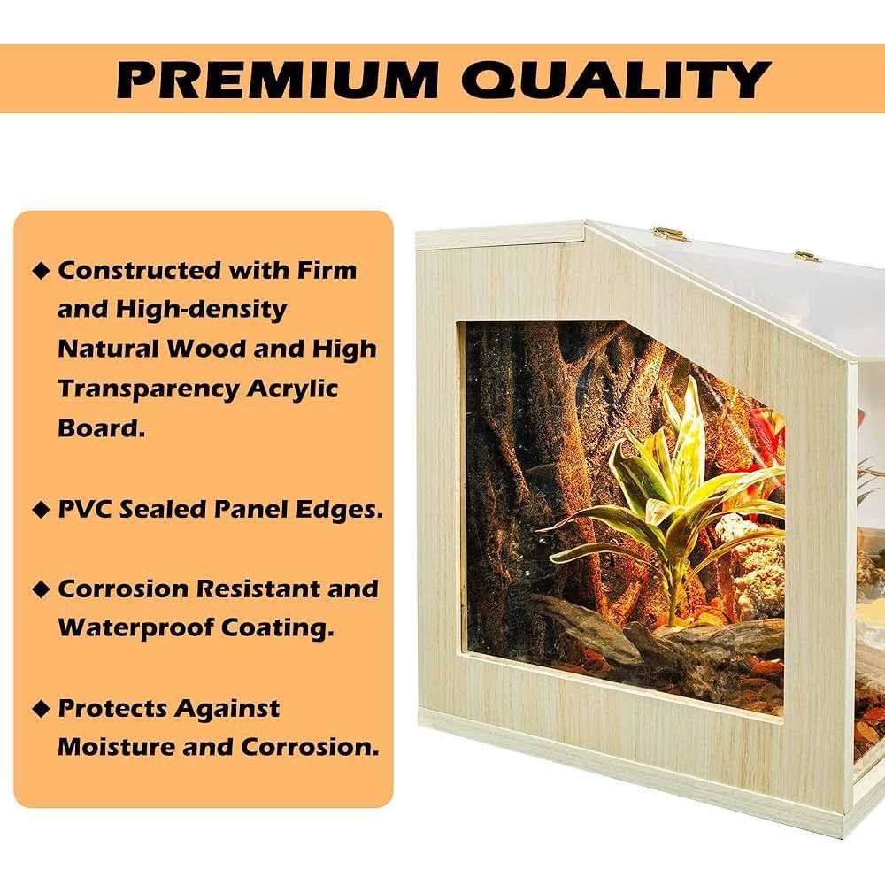 Reptile Terrarium Tank with Roof Door for Bearded Dragon B282