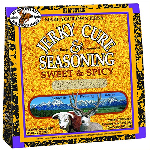 Hi Mountain Jerky Seasoning and Cure Kit - SWEET & SPICY BLEND. Create Delicious & Flavorful Jerky at Home (1 Box)