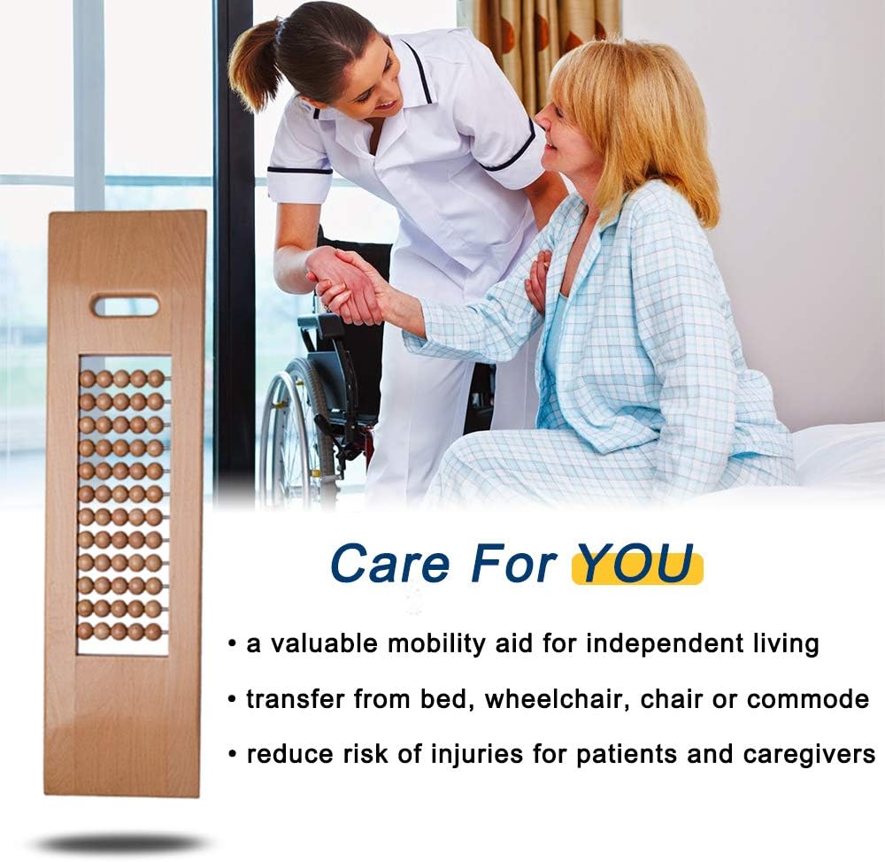 Patient Transfer Board for Wheelchair to Bed, Bariatric Heavy Duty Wooden Slide D39653