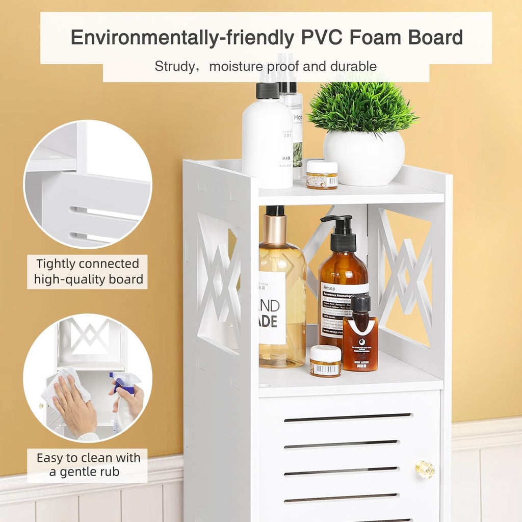 Freestanding Bathroom Storage Cabinet with Double Door and 3-Tier Shelf M277