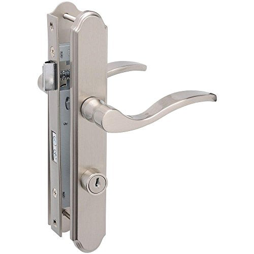 Wright Products - Serenade Mortise Keyed Lever Mount Latch with Deadbolt for Screen and Storm Doors, Satin Nickel