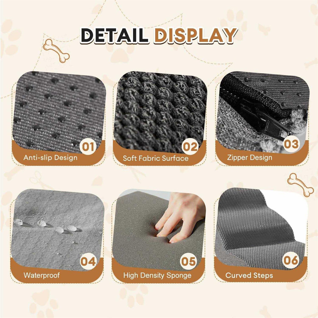 Dog Stairs Ramp for Beds Couches, Extra Wide Pet Steps with Non-Slip Waterproof Cover Y8596