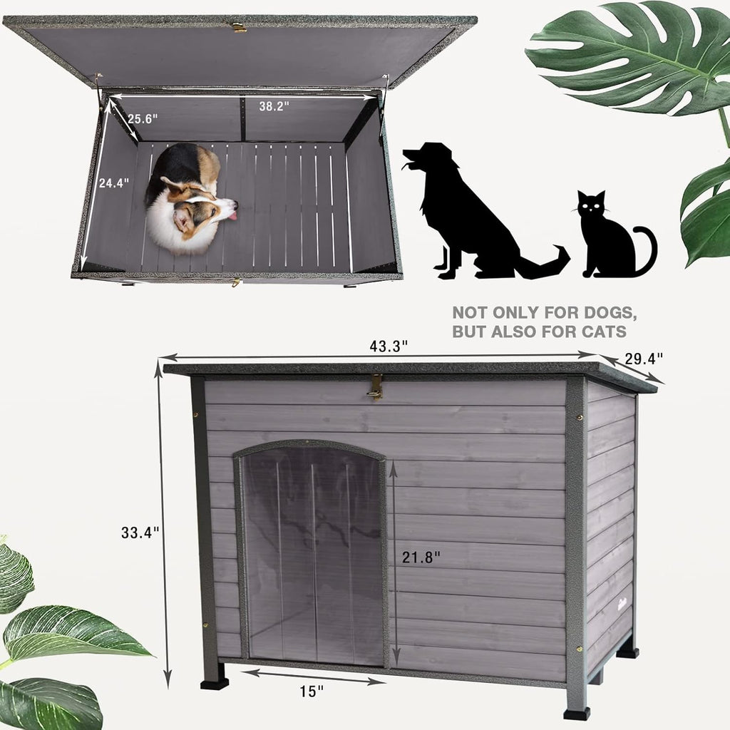 Outdoor Insulated Dog House with Waterproof Roof A60090